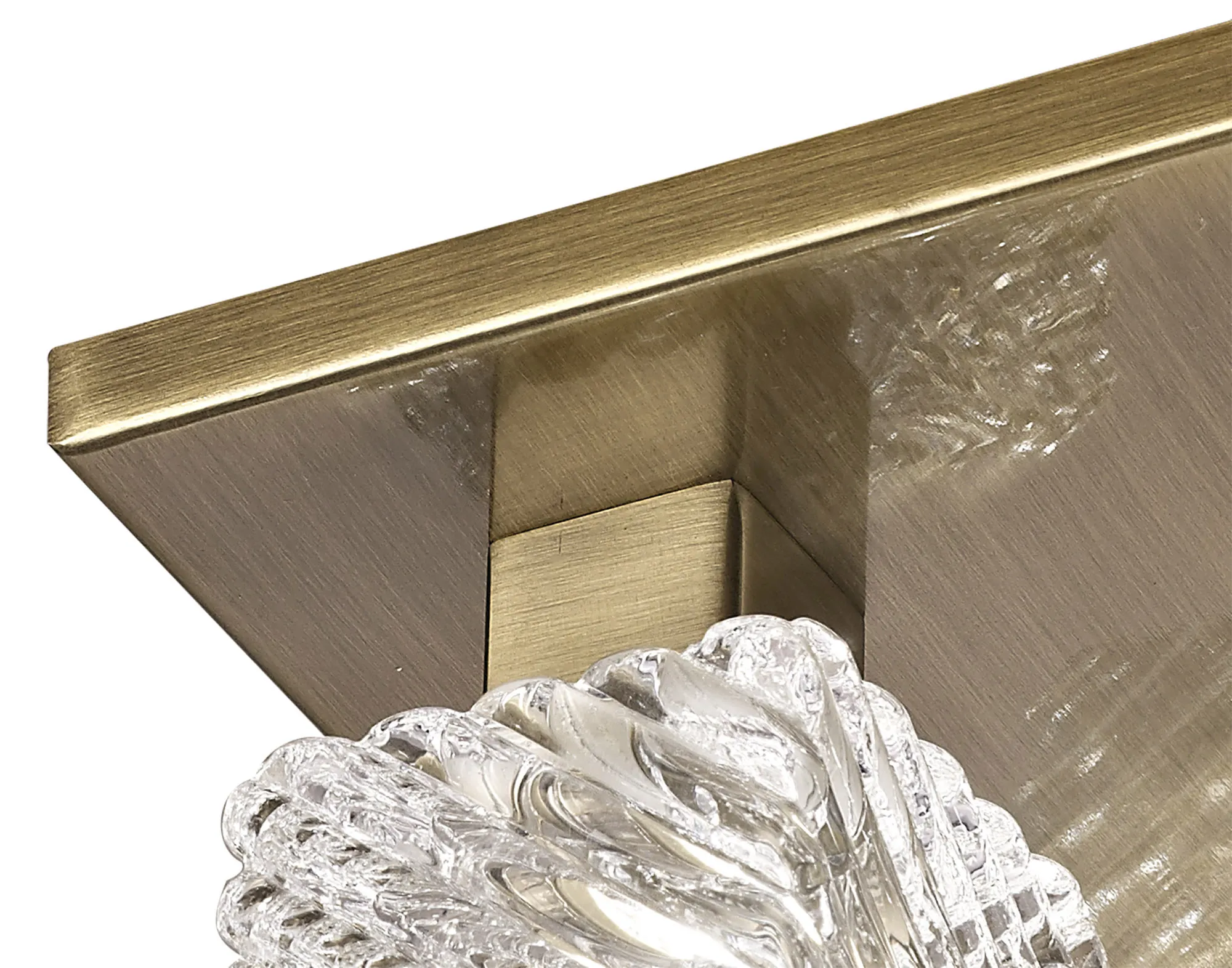 Accor Glass Square Ceiling Flush 5 Light Antique Brass D0164  Deco Accor